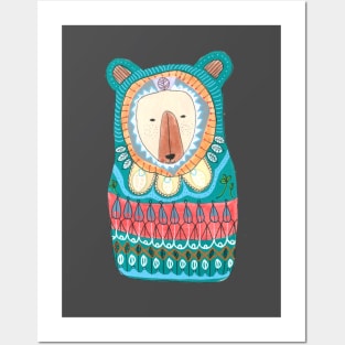 Bear in a sweater Posters and Art